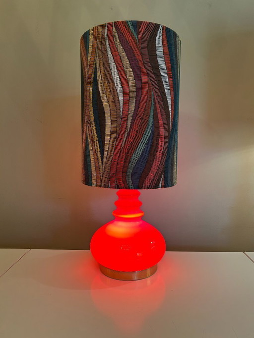 Doria Lighting - Opal glass lamp with internal lighting and modern shade