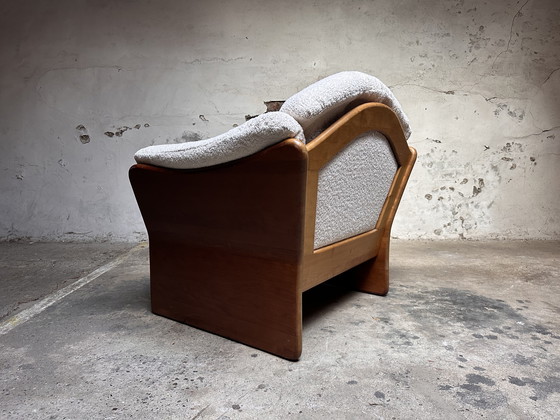 Image 1 of Vintage brutalistische fauteuil bouclé
