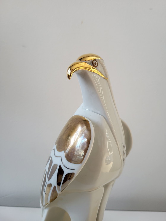 Image 1 of Vintage Statue Porcelain Eagle, Carpiè, Italy, 1970s