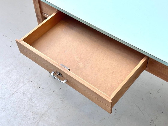 Scrivania Vintage con Piano in Resopal Verde Menta – Scrivanie, Wood (photo 8 of 16)