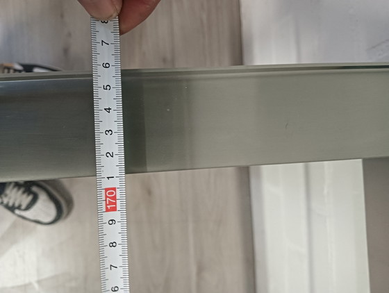 Image 1 of Beistelltische aus Edelstahl, dickes Glas, sehr schwer