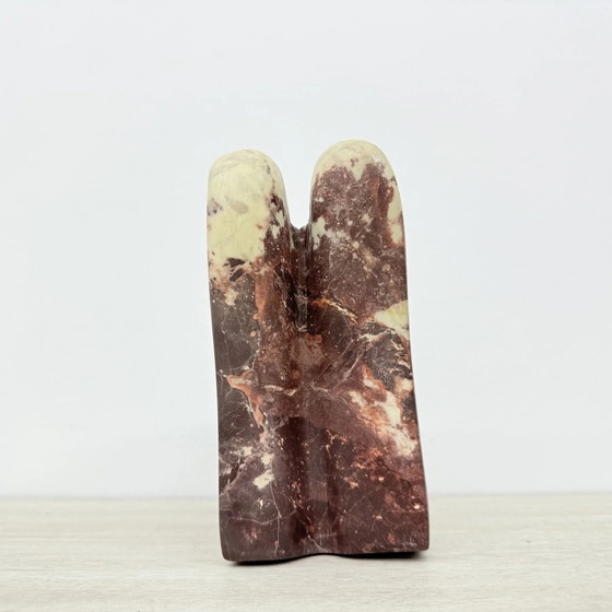 Vintage Mid Century red Marble Abstract Organic Modern Sculpture , 1980s (photo 5 of 12)