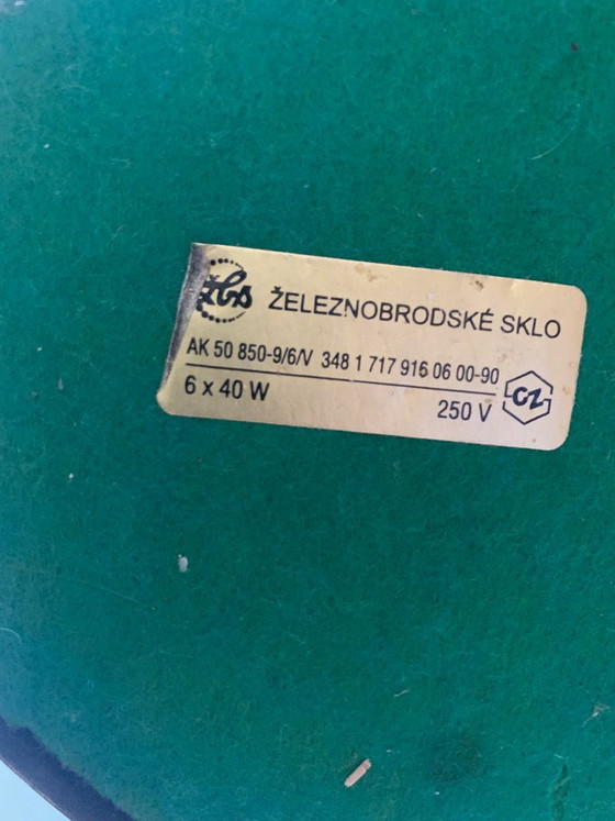 Raro par de lámparas de pie de vidrio artístico checo - Železnobrodské Sklo – Glass, Metal (photo 12 of 12)