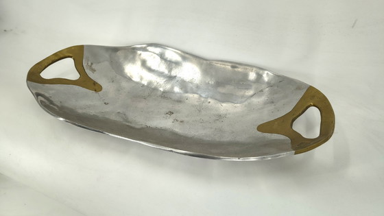 Image 1 of Vassoio dal design brutalista di David Marshall, anni '70.