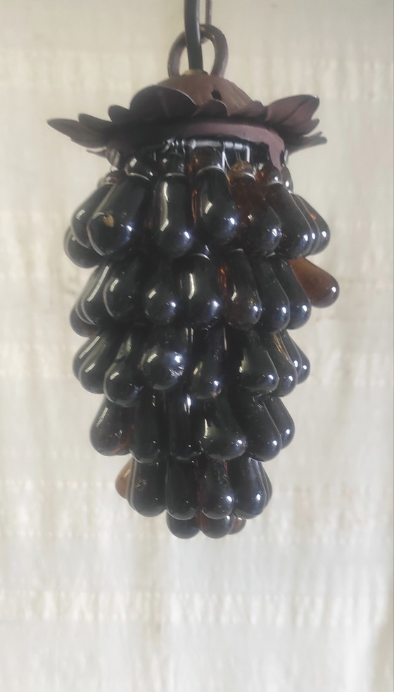 Image 1 of Hanglamp van Muranoglas in de vorm van een druif - midden 20e eeuw