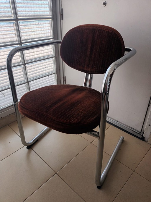 Sedie a sbalzo vintage anni '70 (8 pezzi)