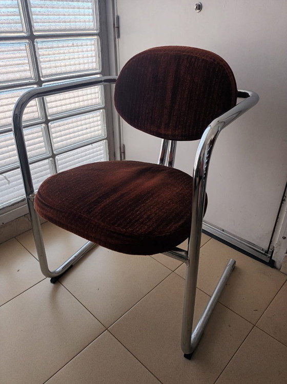 Image 1 of Sedie a sbalzo vintage anni '70 (8 pezzi)