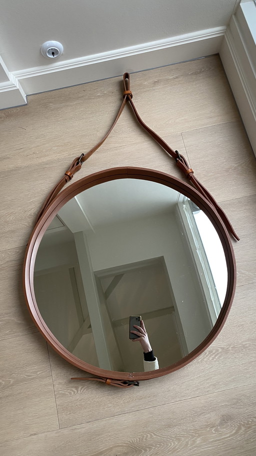 Gubi Mirror Brown Leather