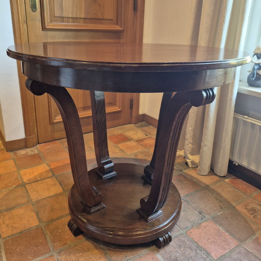 Runder Säulentisch der Amsterdamer Schule, Guéridon, Art déco, 80 cm hoch. Teetisch, Weintisch, Präsentationstisch