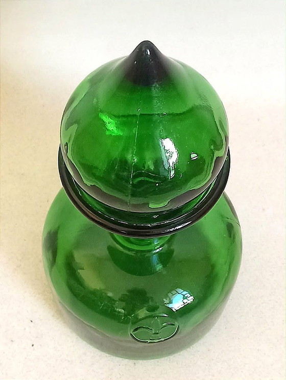 Image 1 of Carafe avec bouchon Empoli vert Années 70 Hauteur 27 cm