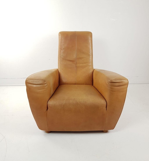 Poltrona vintage "Longa" di G Vd Berg in pelle color cognac – fauteuils, Leather (photo 2 of 10)