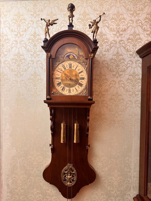 Orologio a pendolo Warmink vintage 145 cm con angeli