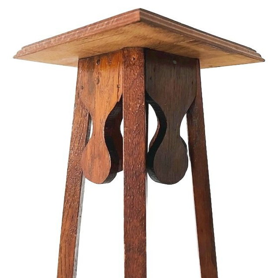 Image 1 of Hochwertiger antiker niederländischer Jugendstil-Pflanztisch aus Teakholz, 1900er Jahre