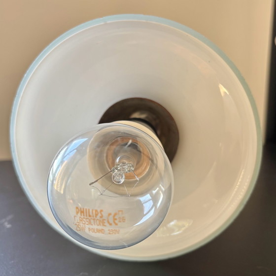 1970s Czechoslovak Space Age Mushroom Table Lamp – Opaline Glass (photo 3 of 5)