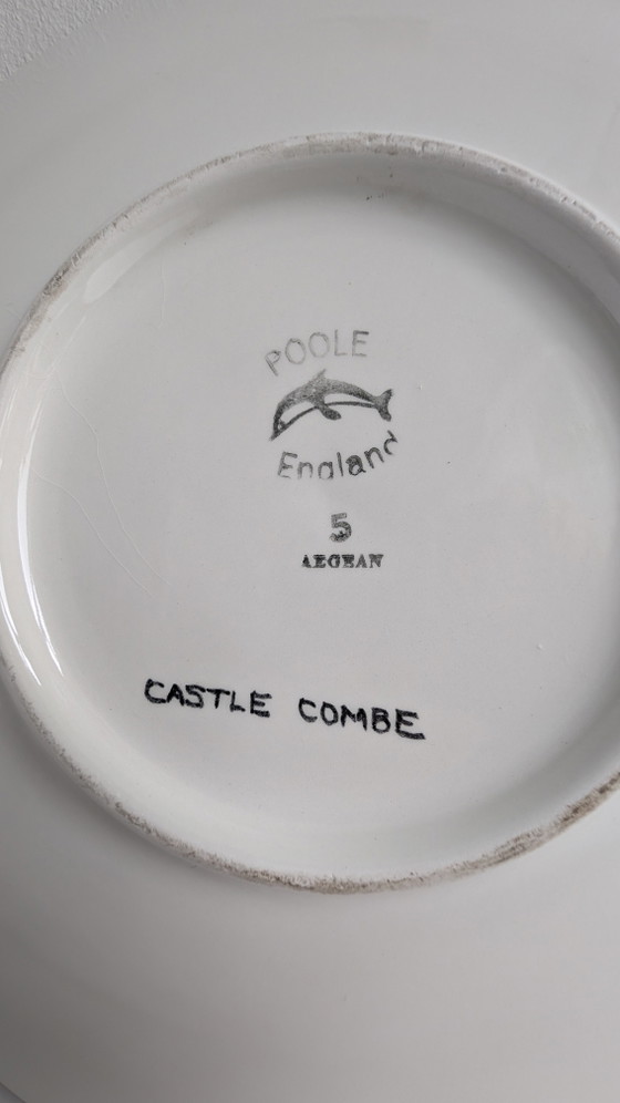 Image 1 of Vintage Poole Pottery 'Aegean' Wandbord – Castle Combe – Ø 35 cm