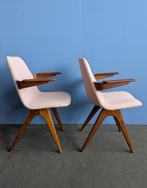 Image 1 of 4x vintage teak eetstoelen G.J. van Os Culemborg