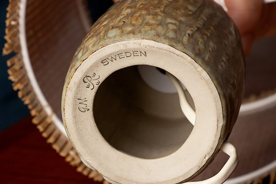 Image 1 of Zweedse vloerlamp van keramiek uit de "Rubus" serie van Gunnar Nylund voor Rörstrand 1960.