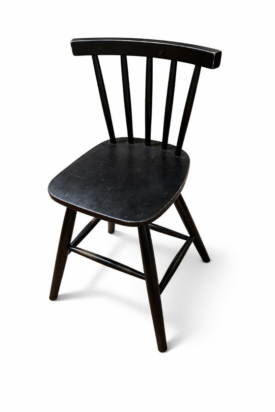 Image 1 of Sgabello in legno nero IKEA, design scandinavo