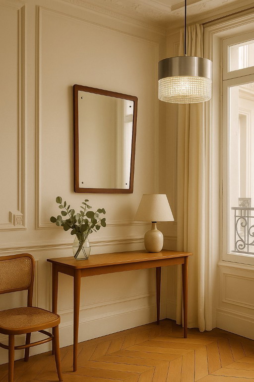 Lampada a sospensione in metallo e vetro, Svezia, 1960