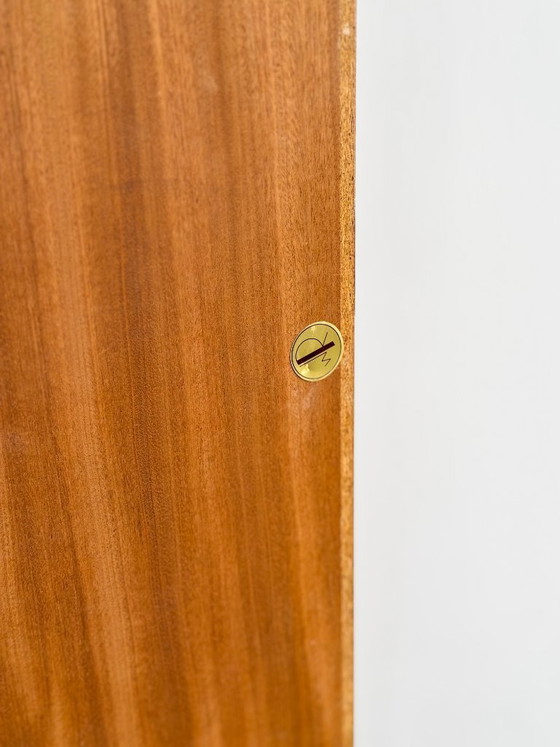 Image 1 of Wandplank van teakhout, 200 cm, van Walter Wirz voor Wilhelm Renz