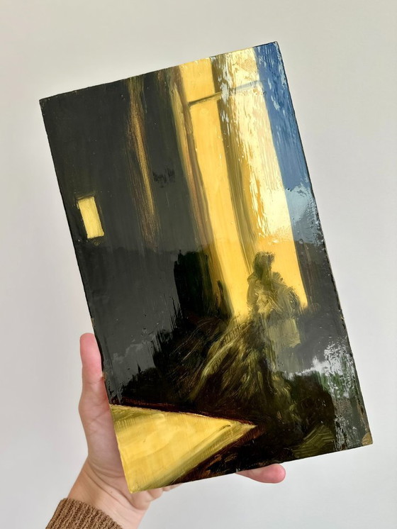 Image 1 of 1x Öl auf Platte mit hochglänzender Epoxidharzbeschichtung | Wilma Laarakker (2007)