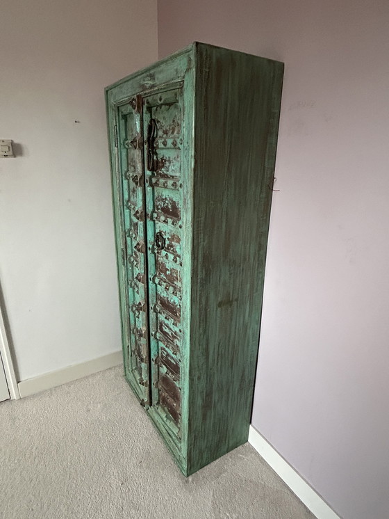 Image 1 of Antico mobiletto Almirah originale proveniente dall'India. (1900-1920) XX secolo Rajasthan, India.