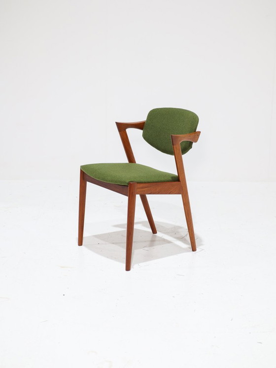 6 sedie da pranzo Kai Kristiansen modello 42, colore verde teak, anni '60. – Wood (photo 4 of 12)