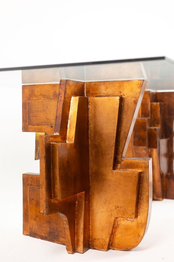 Image 1 of Matteo Ceccarelli. Sculpturale tafel in de "Brutalistische" stijl. Jaren 80.
