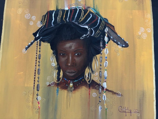 Donna africana di Cathy Savels – schilderijen tekeningen, Wood, Canvas (photo 2 of 5)