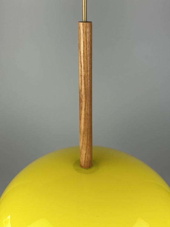 Image 1 of Lampada da soffitto in teak degli anni '60/'70 di Uno &amp; Östen Kristiansson per Luxus Sweden