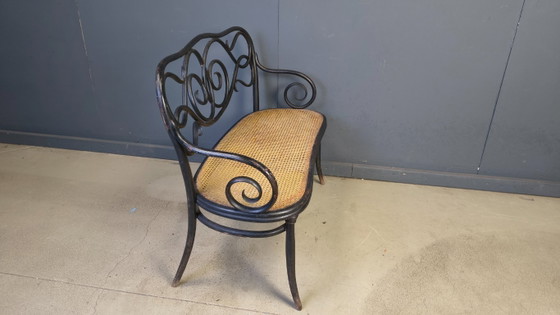 Image 1 of Jugendstil-Sofa Nr. 2 aus gebogenem Holz und Rohrgeflecht von den Gebrüdern Thonet, Österreich, 1900er Jahre