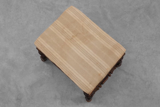 Image 1 of Baroque 19th century oak stool in Louis XV style, France 