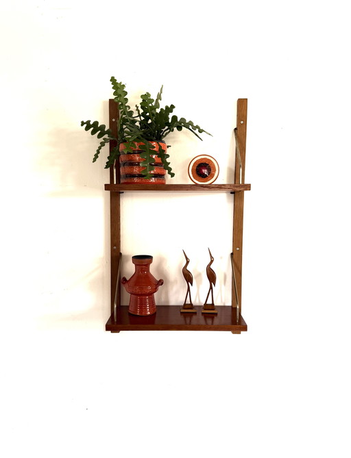 Vintage Danish teak wall rack '60