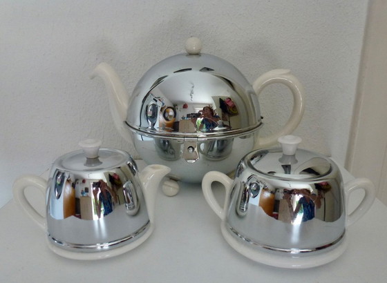 Vintage Everhot Art Deco Tea Set from the 1930s. – Benraad Everhot, Tableware, Ceramic, Metal (photo 2 of 8)