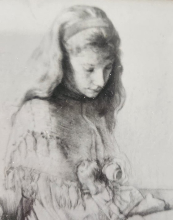 Image 1 of Rare Pencil Drawing by Herbert van der Poll 1896