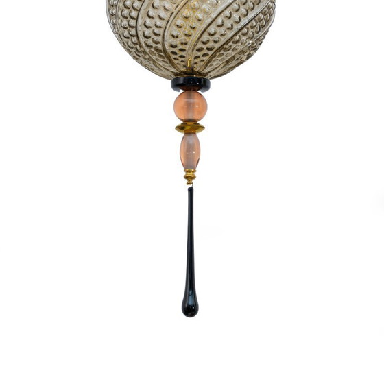 Image 1 of Lampe pendante en verre soufflé de Murano et laiton