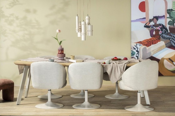 Image 1 of 3 pieces, as new, Mid Century Style tulip-base armchairs, very comfortable