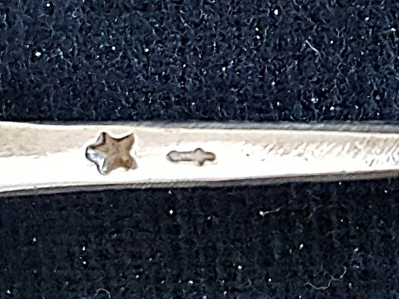 Image 1 of Sieraad, hanger, zilver, grijsgroene agaat, jaren '60