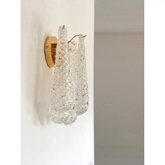 Image 1 of Set di quattro moderne applique da parete italiane in oro con vetro di Murano Conchiglie