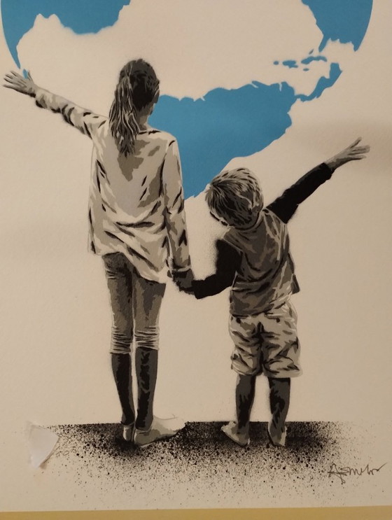 Image 1 of ALESSIO B - Mi mundo - Litografía enmarcada del artista