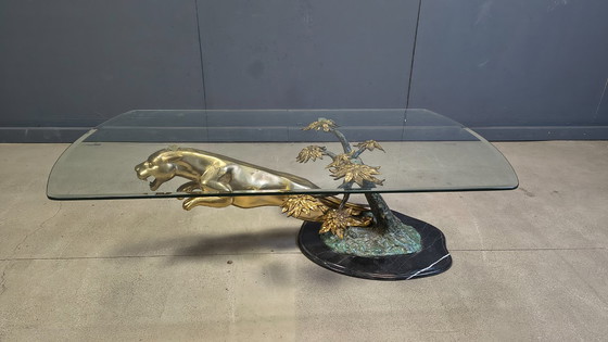 Image 1 of Brass jaguar coffee table, 1970s