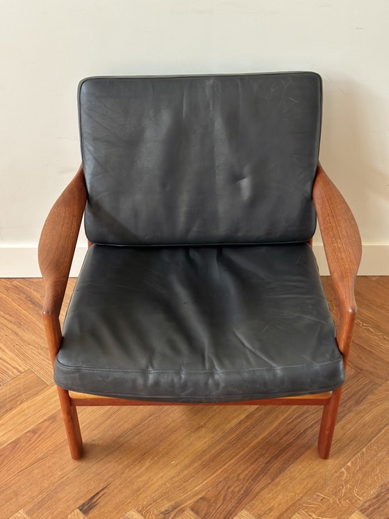 Image 1 of Vintage Deens Design fauteuil Illum Wikkelsø jaren 50/60/70