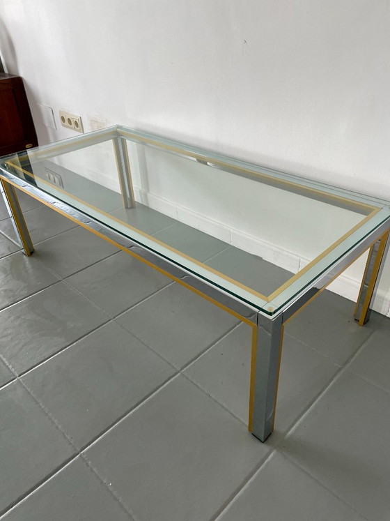Image 1 of Romeo Rega coffee table in chrome and gold, Italy, 1970s