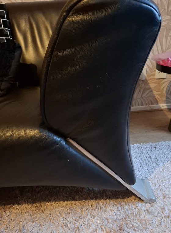 Image 1 of Divano in pelle nera Rolf Benz 322 a 3 posti