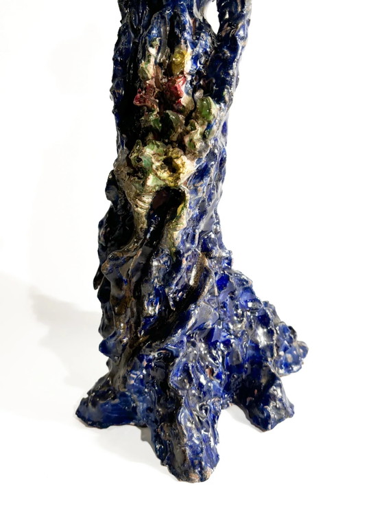 1930s French-Inspired Glazed Terracotta Lady Sculpture (photo 6 of 14)