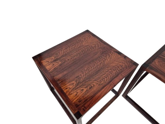 Image 1 of Een paar Scandinavische bijzettafels van palissanderhout, Kai Kristiansen 1960