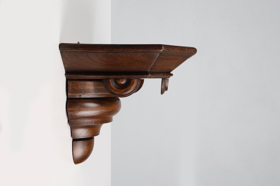 Image 1 of Consolle da parete in stile Art Déco del XIX secolo in rovere, Francia