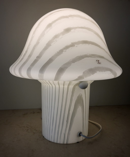 Peill & Putzler "Zebra" Mushroom Lamp (L - 37cm) – With 100% Intact Sticker – tafellampen, Glass