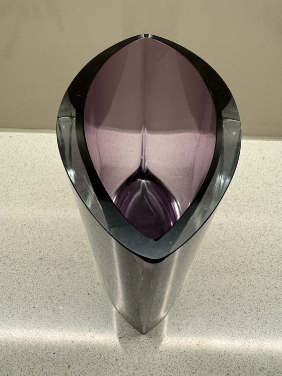 Image 1 of Vintage Krosno Poland Vase – Amethyst Purple Glass – Handmade