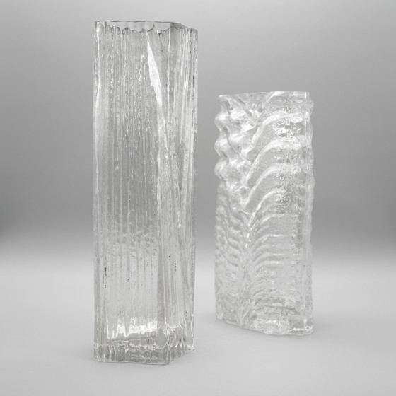 Image 1 of Curated Brutalism: A Rare Duo of Martin Freyer’s 'Glasstruktur' Vases for Rosenthal Studio Line, 1970s